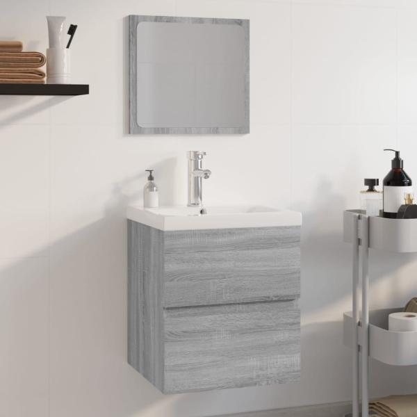 ARDEBO.de - Badmöbel-Set Grau Sonoma Holzwerkstoff