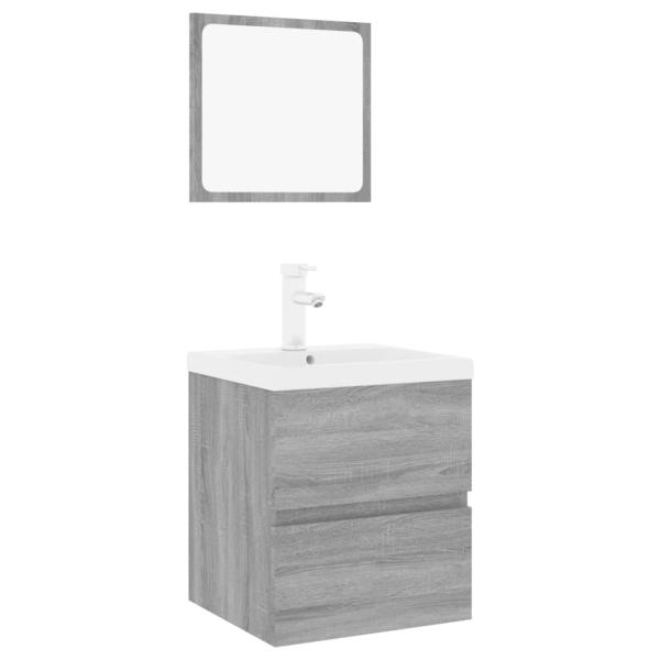 Badmöbel-Set Grau Sonoma Holzwerkstoff