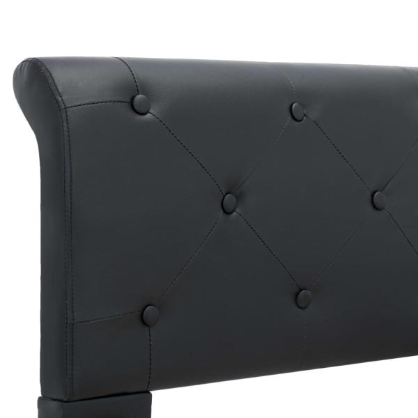 Bettgestell Schwarz Kunstleder 160 × 200 cm