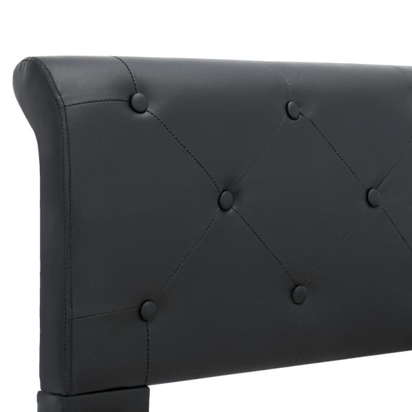 Bettgestell Schwarz Kunstleder 140 × 200 cm