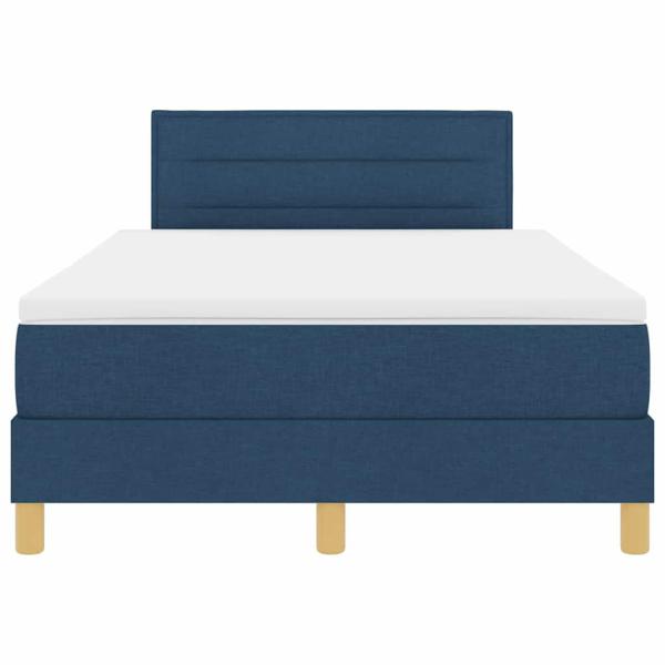 Boxspringbett mit Matratze Blau 120x200 cm Stoff