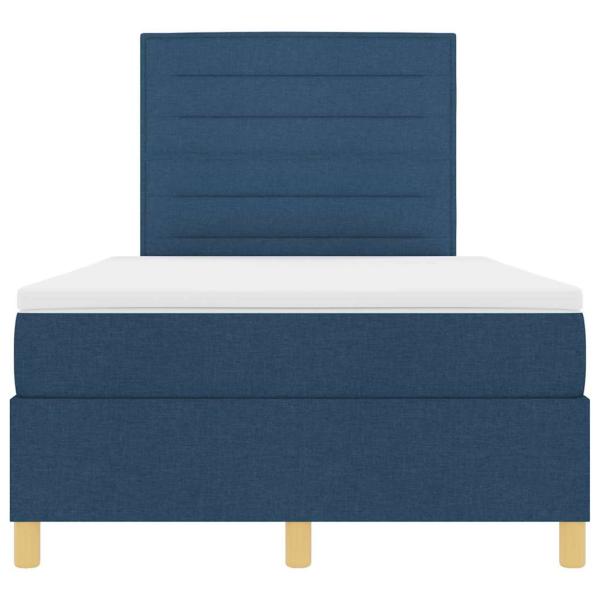 Boxspringbett mit Matratze Blau 120x200 cm Stoff
