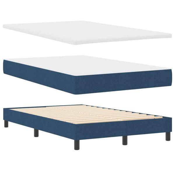 Boxspringbett mit Matratze & Bank Blau 120x200 cm Stoff