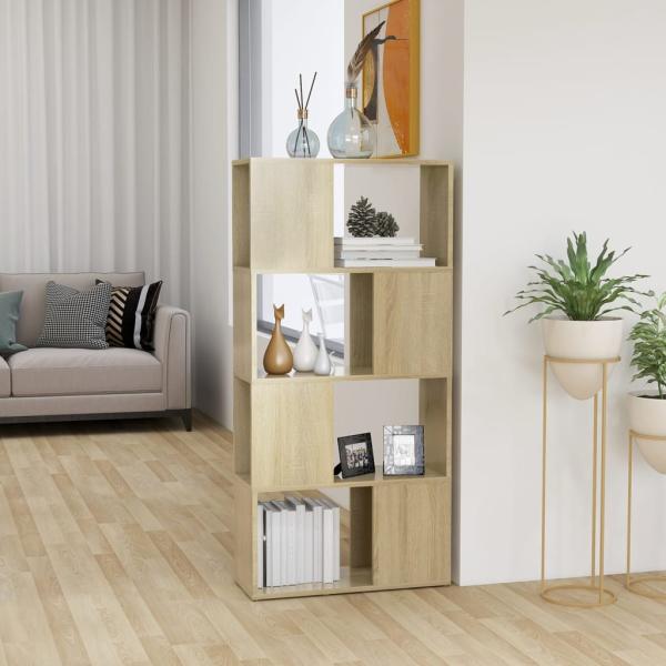 ARDEBO.de - Bücherregal Raumteiler Sonoma-Eiche 60x24x124,5cm Holzwerkstoff