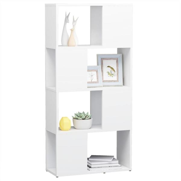 Bücherregal Raumteiler Weiß 60x24x124,5cm Holzwerkstoff