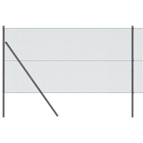 Schweißdrahtzaun mit 13 Pfosten Grau 1x100 m Stahl