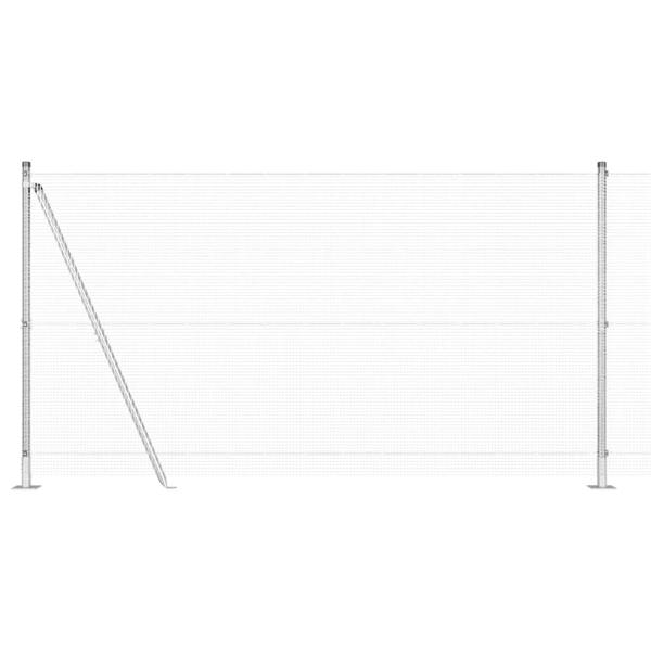 Geschweißter Drahtzaun mit 13 Flanschpfosten 1,2x50 m Verzinkter Stahl