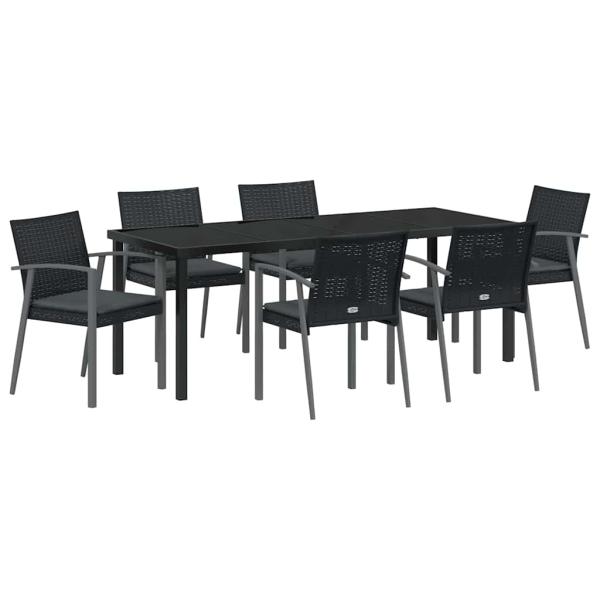 ARDEBO.de - Set aus 4 Schwarz PE-Rattan 56,5 x 57 x 83 cm Haltbar