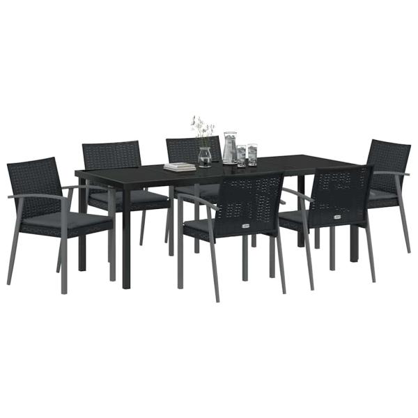 Set aus 4 Schwarz PE-Rattan 56,5 x 57 x 83 cm Haltbar