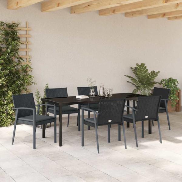 Set aus 4 Schwarz PE-Rattan 56,5 x 57 x 83 cm Haltbar