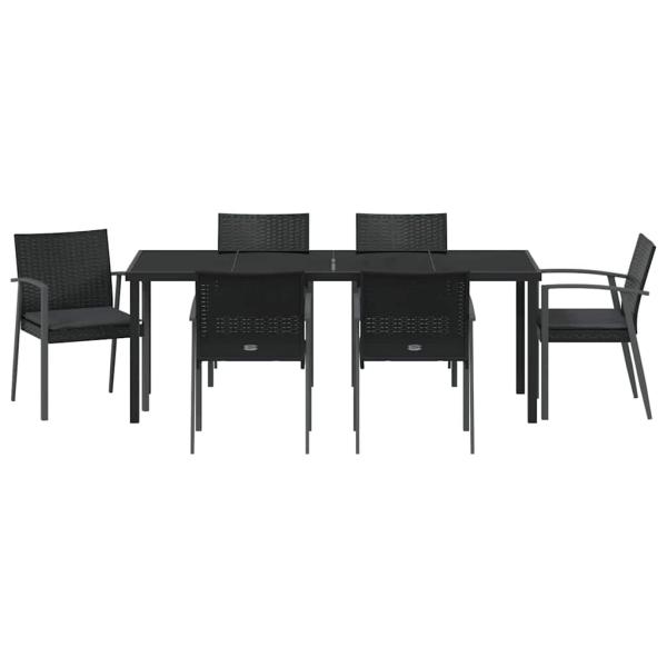 Set aus 4 Schwarz PE-Rattan 56,5 x 57 x 83 cm Haltbar