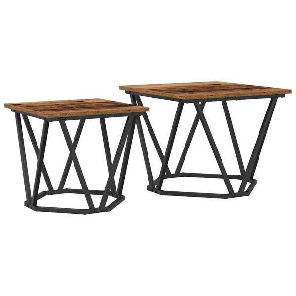 Couchtisch Recyceltes Holz Metall, Holz Mittel Stylisch