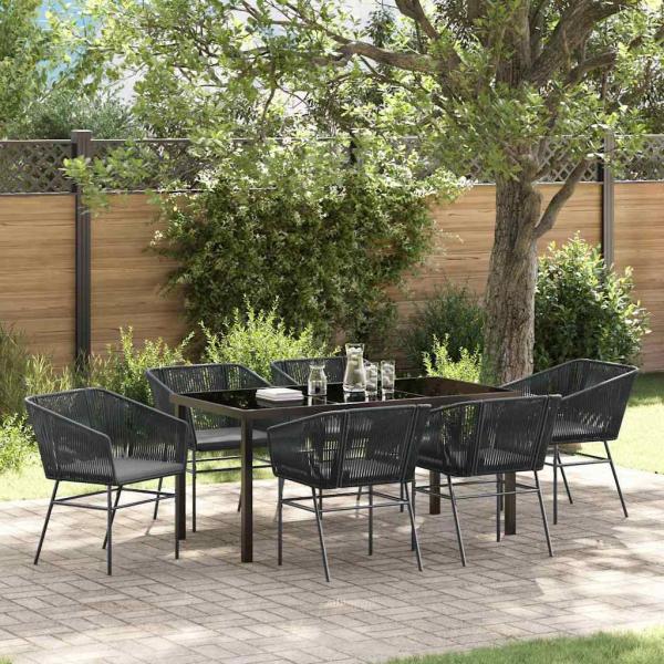 ARDEBO.de - Set von 4 Schwarz PE-Rattan Standard Langlebig Gartenstuhl