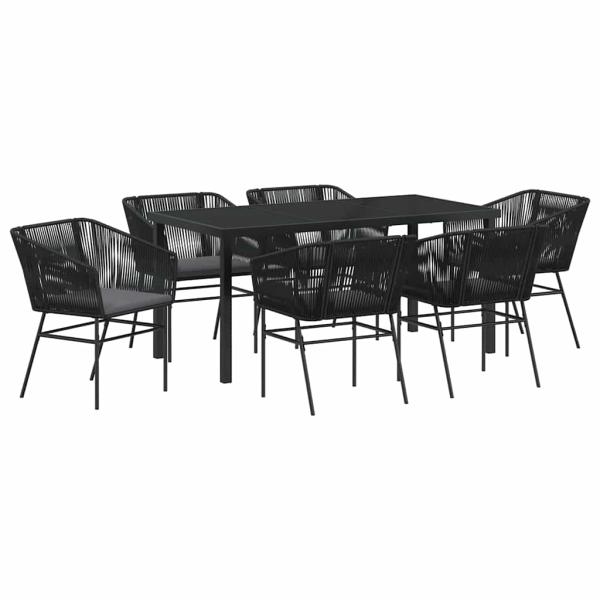 Set von 4 Schwarz PE-Rattan Standard Langlebig Gartenstuhl