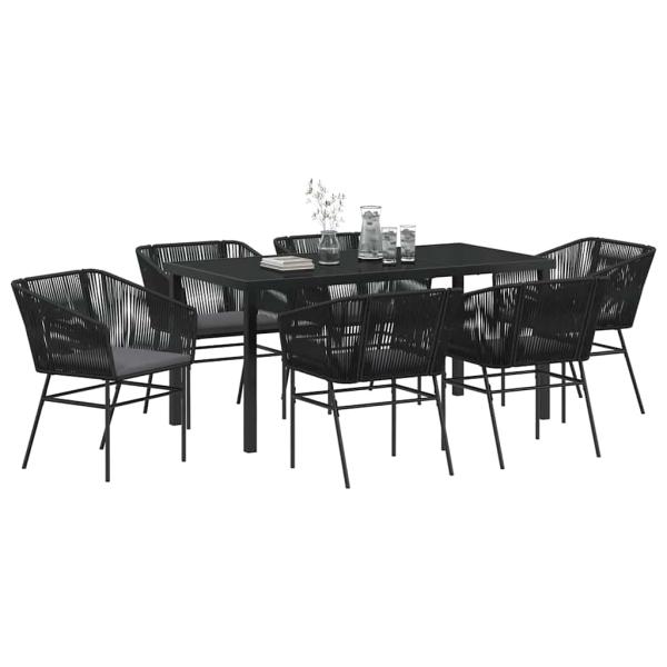 Set von 4 Schwarz PE-Rattan Standard Langlebig Gartenstuhl