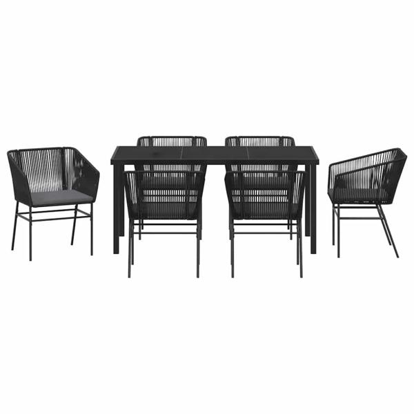 Set von 4 Schwarz PE-Rattan Standard Langlebig Gartenstuhl