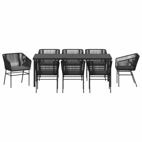 ARDEBO.de - Set mit 5 Schwarz, Dunkelgrau PE-Rattan, pulverbeschichteter Stahl