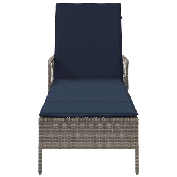 Sonnenliege Grau PE Rattan 157 x 55 x 92 cm Faltbar Sonnenliege