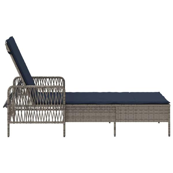 Sonnenliege Grau PE Rattan 157 x 55 x 92 cm Faltbar Sonnenliege