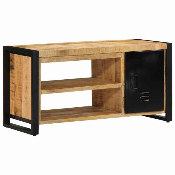 ARDEBO.de - Schuhbank 100x40x50 cm Massivholz Raues Mango