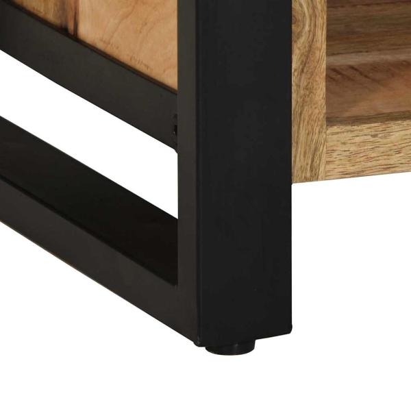 Schuhbank 100x40x50 cm Massivholz Raues Mango