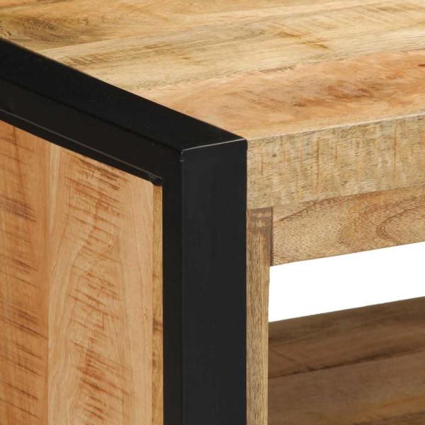 Schuhbank 100x40x50 cm Massivholz Raues Mango