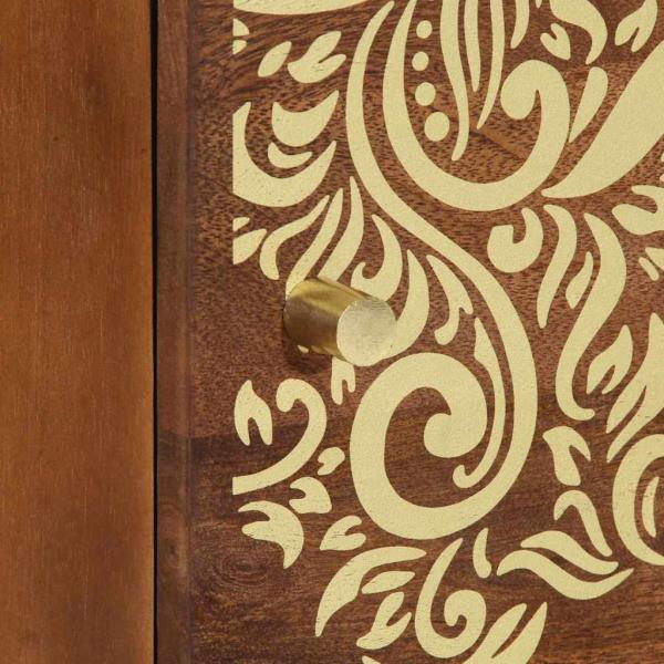 Nachttische Honigbraun mit goldenen Akzenten Massivholz Mittel