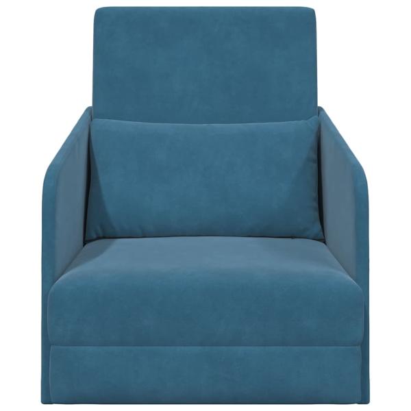 ARDEBO.de - Boden-Sofa-Bett 2-in-1 Blau 65x80x83 cm Velvet