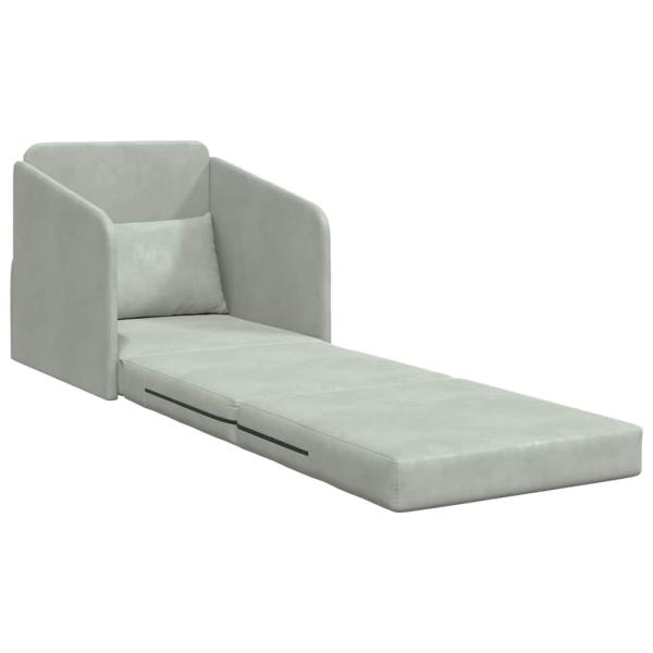 Boden Schlafsofa 2-in-1 Hellgrau 65x80x83 cm Velvet