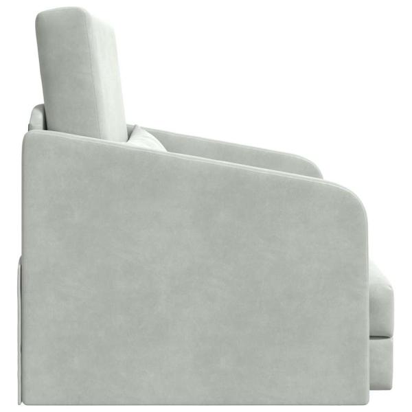 Boden Schlafsofa 2-in-1 Hellgrau 65x80x83 cm Velvet