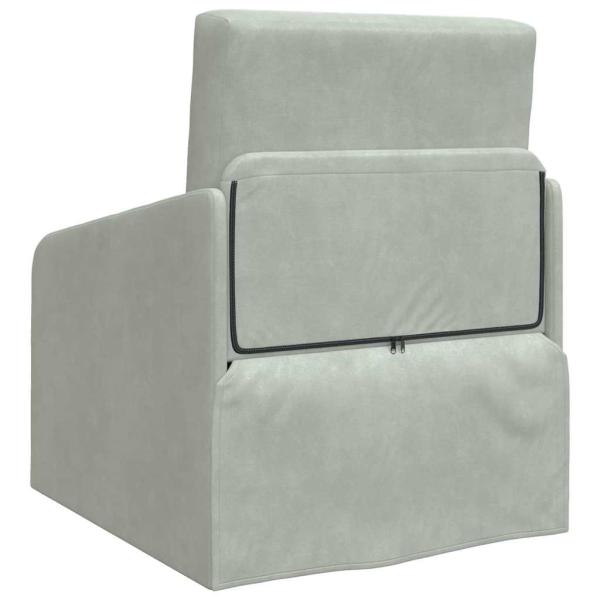 Boden Schlafsofa 2-in-1 Hellgrau 65x80x83 cm Velvet