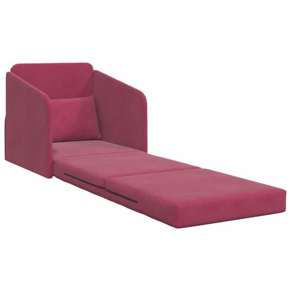 Futon-Sofa 2-in-1 Weinrot 65x80x83 cm Samt