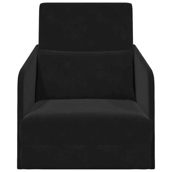 Boden Sofa Bett 2-in-1 Schwarz 65x80x83 cm Samt