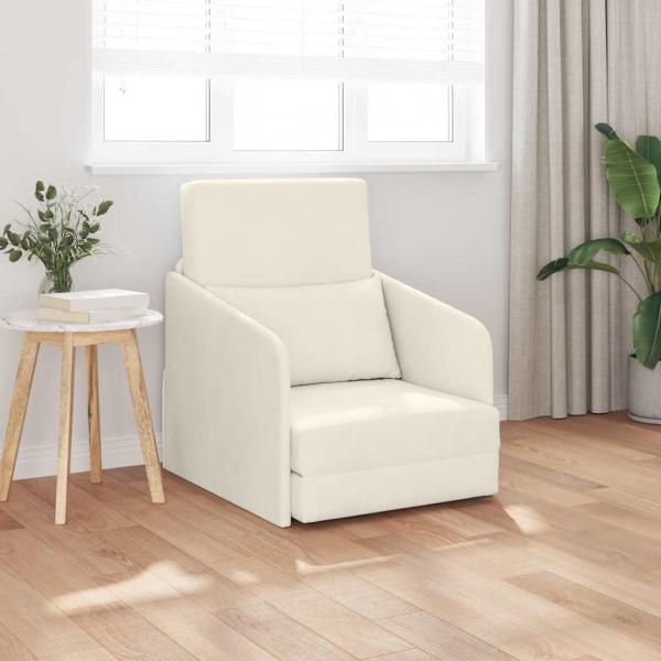 ARDEBO.de - Boden-Sofa-Bett 2-in-1 Creme 65x80x83 cm Velvet