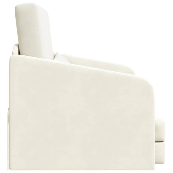 Boden-Sofa-Bett 2-in-1 Creme 65x80x83 cm Velvet
