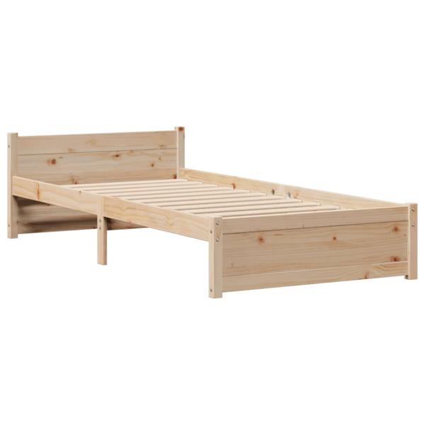 Massivholzbett mit Regal ohne Matratze 90x190 cm Kiefer