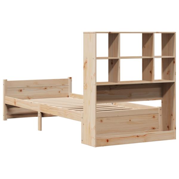 Massivholzbett mit Regal ohne Matratze 90x200 cm Kiefer