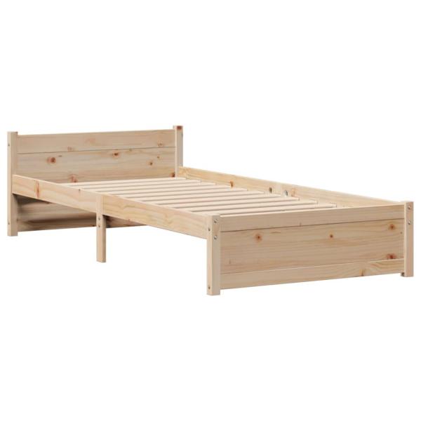 Massivholzbett mit Regal ohne Matratze 90x200 cm Kiefer