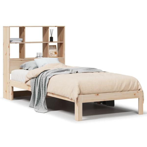 Massivholzbett mit Regal ohne Matratze 90x190 cm Kiefer