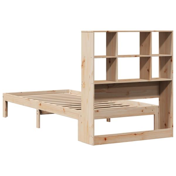 Massivholzbett mit Regal ohne Matratze 90x190 cm Kiefer