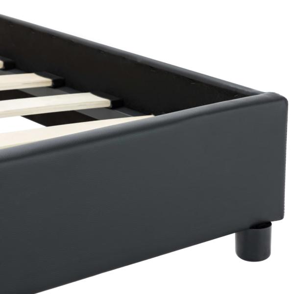 Bettgestell Schwarz Kunstleder 90 x 200 cm