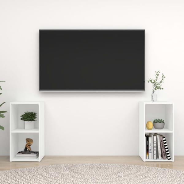 ARDEBO.de - TV-Schränke 2 Stk. Weiß 72x35x36,5 cm Holzwerkstoff