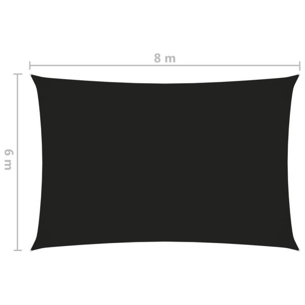 Sonnensegel Oxford-Gewebe Rechteckig 6x8 m Schwarz