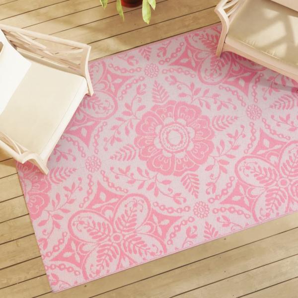 ARDEBO.de - Outdoor-Teppich ARAKIL Rosa 140x200 cm PP