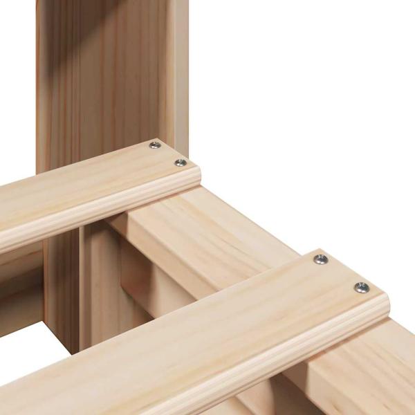 Massivholzbett mit Regal ohne Matratze 90x190 cm