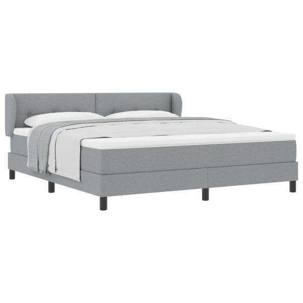 Boxspringbett mit Matratze Hellgrau 180x200 cm Stoff