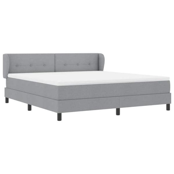 Boxspringbett mit Matratze Hellgrau 180x200 cm Stoff