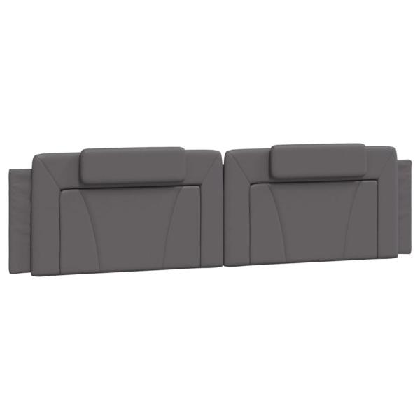 Bettgestell mit Kopfteil Grau 200x200 cm Kunstleder
