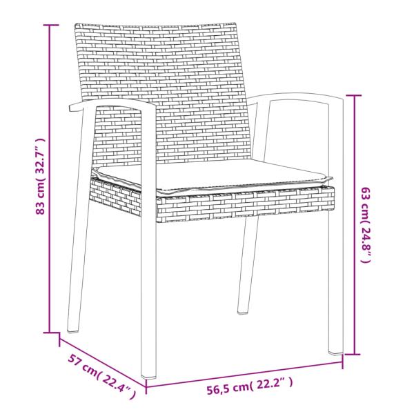 9-tlg. Garten-Essgruppe mit Kissen Poly Rattan und Stahl