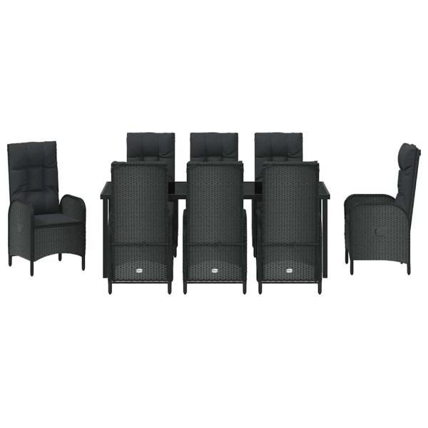 9-teiliges Garten-Ess-Set Schwarz Poly-Rattan